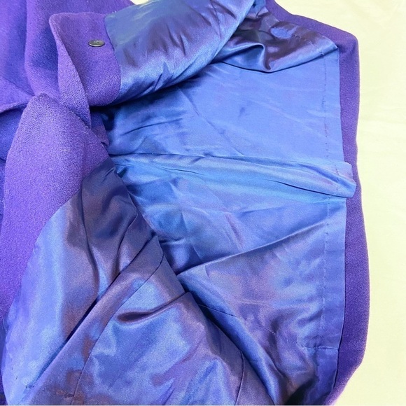 Miss Pendleton purple pure virgin wool two button blazer jacket - Picture 7 of 9